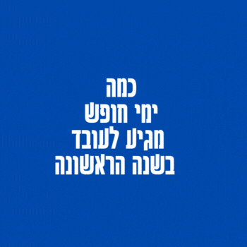 כמה ימי חופש מגיע לעובד בשנה הראשונה