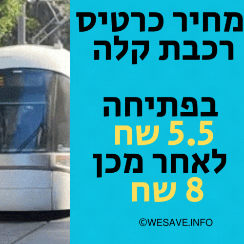 מחיר נסיעה ברכבת הקלה תל אביב בת ים רמת גן פתח תקוה